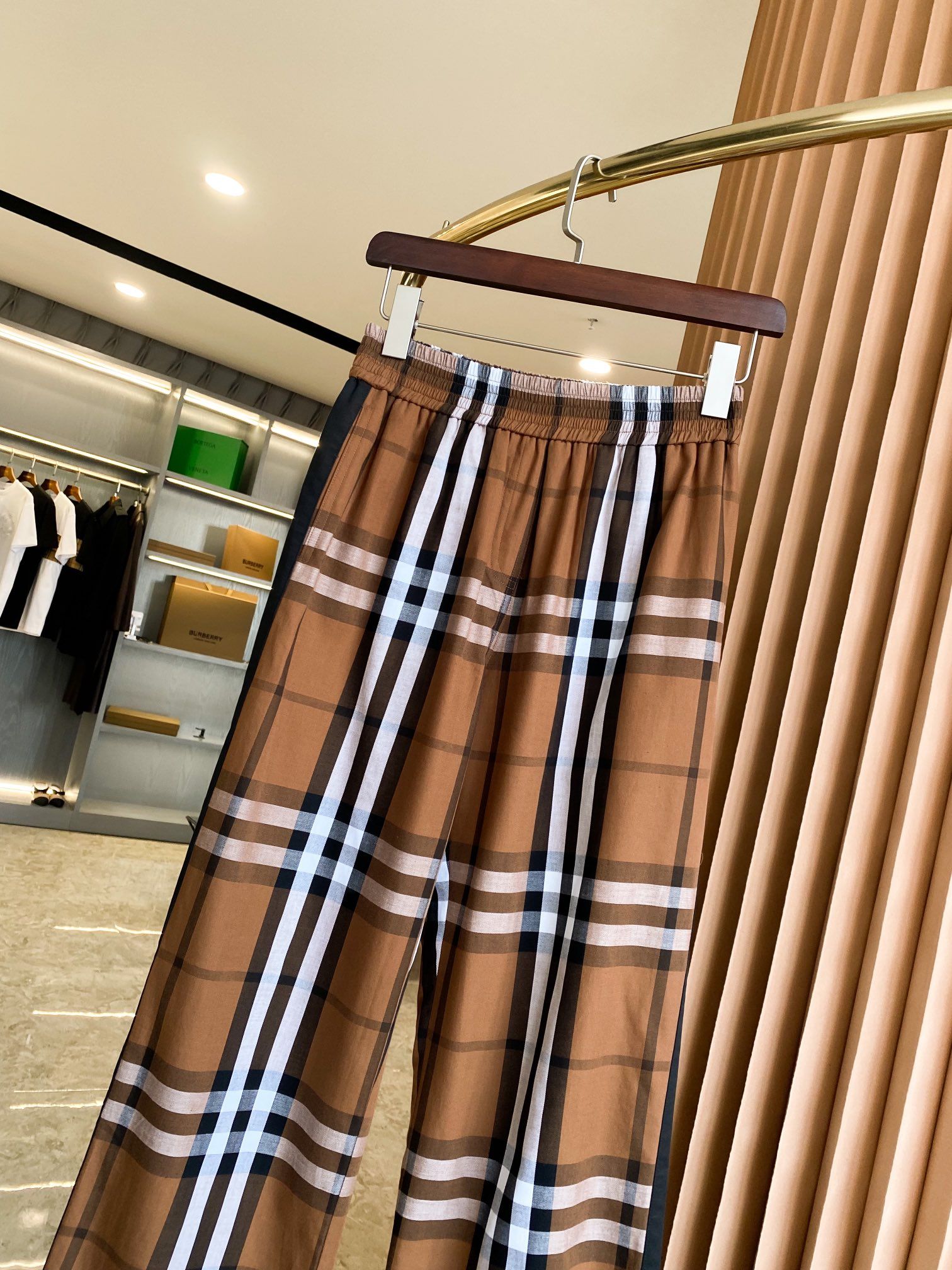Vintage check cheap cotton trousers