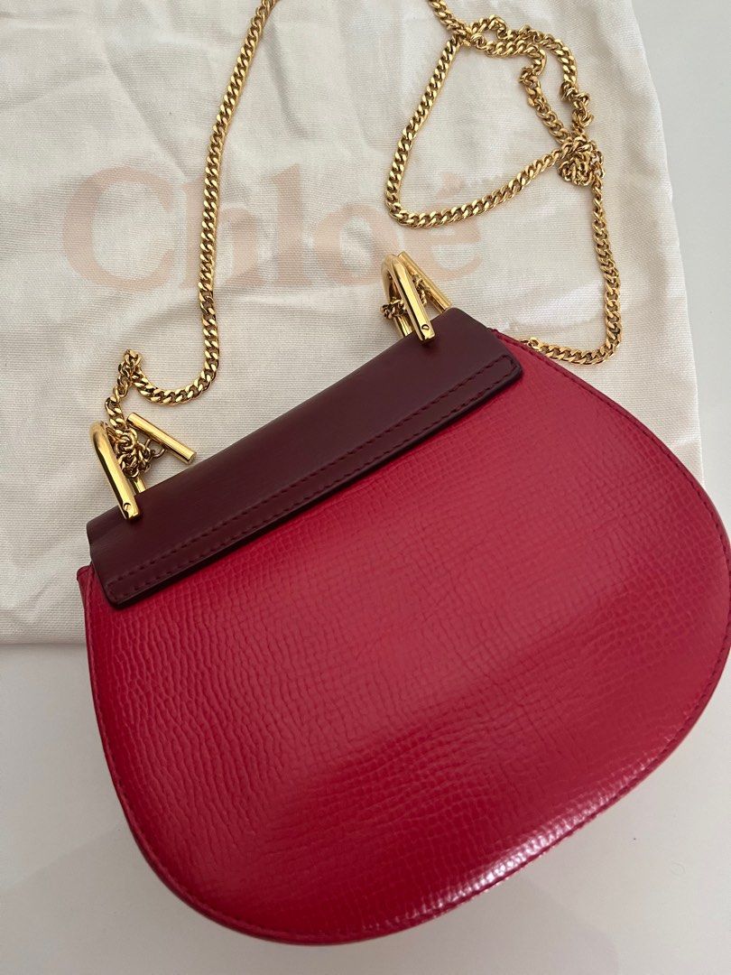 Chloe Leather Drew Messenger Bag Red