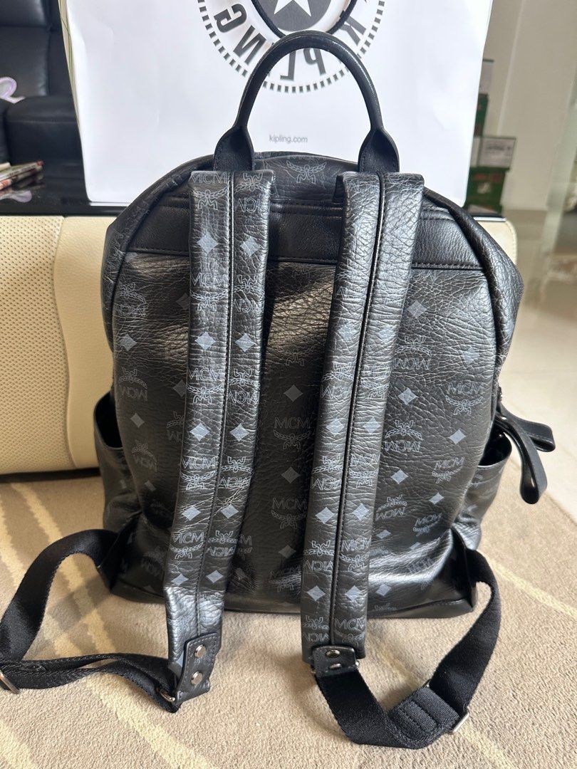 Mcm backpack black best sale large