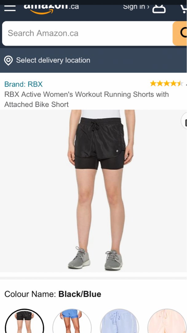 RBX Active Women's Workout Running Shorts with Attached Bike Short