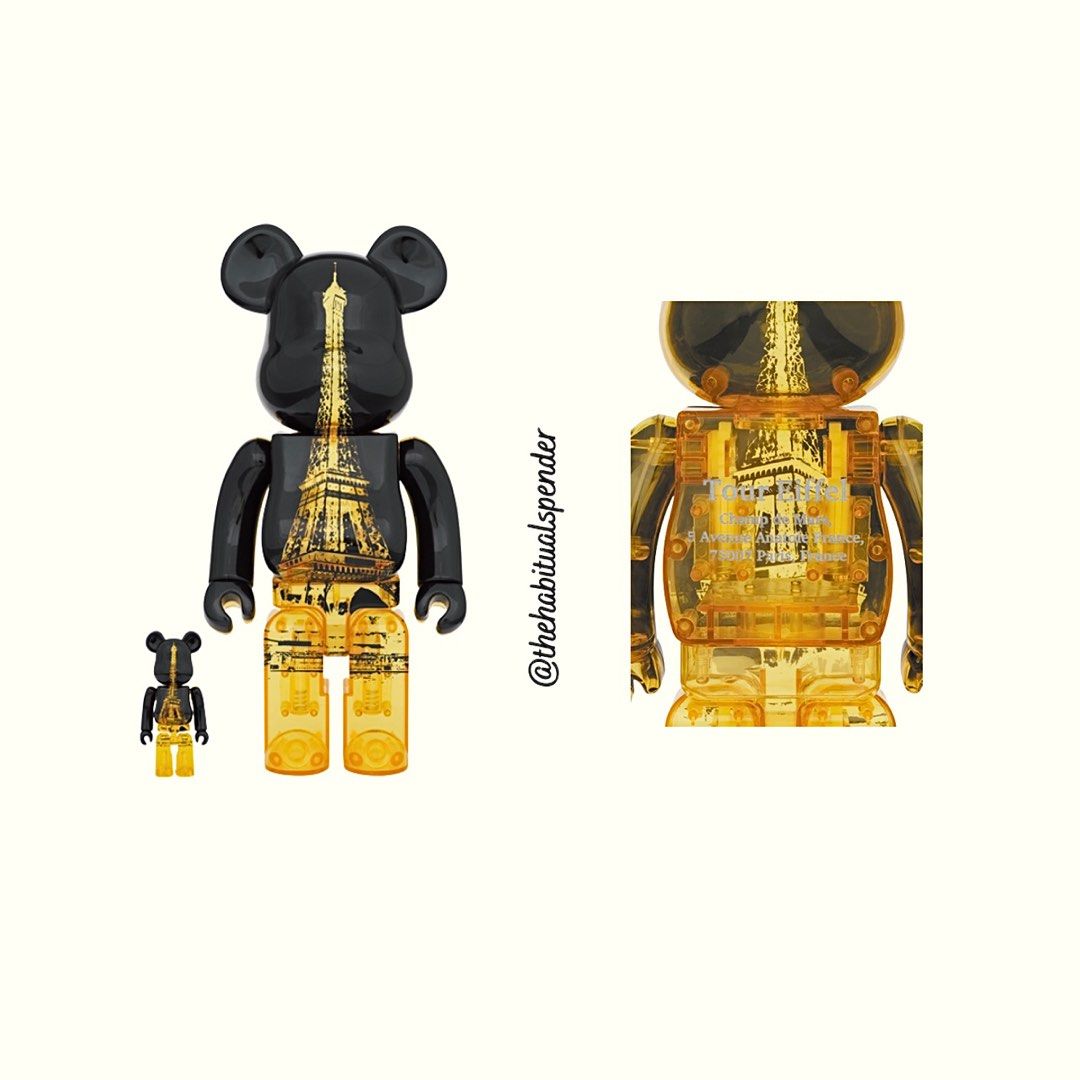 Bearbrick Eiffel Tower Golden Gown 400% & 100% Ver.