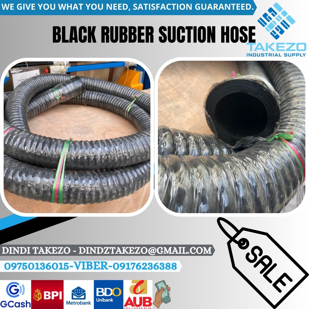 Black Rubber Suction Hose, Commercial & Industrial, Industrial Equipment on Carousell