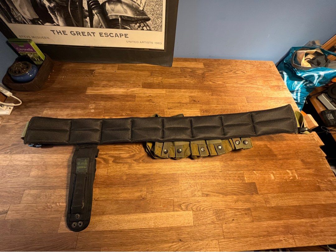 Blackhawk Battle Belt with Pouches and Sheath., Men's Fashion, Bags