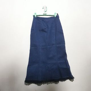 Blue Denim Maxi Skirt