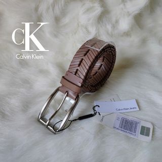 BNEW! CK CALVIN KLEIN JEANS BELT | Weave Leather Brown