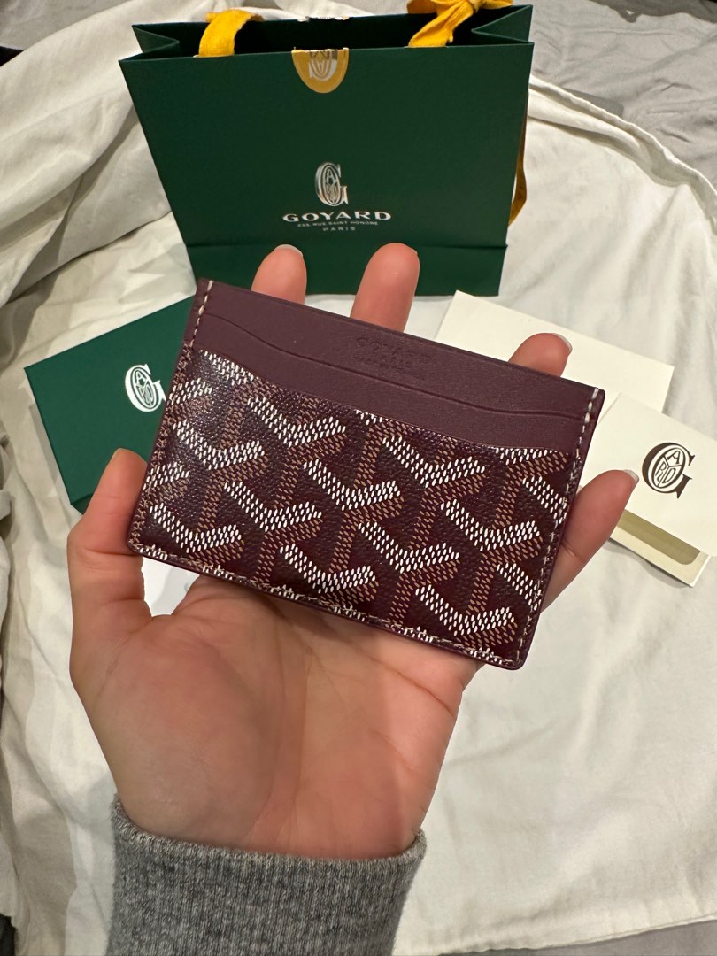 Saint sulpice leather card wallet Goyard Burgundy in Leather