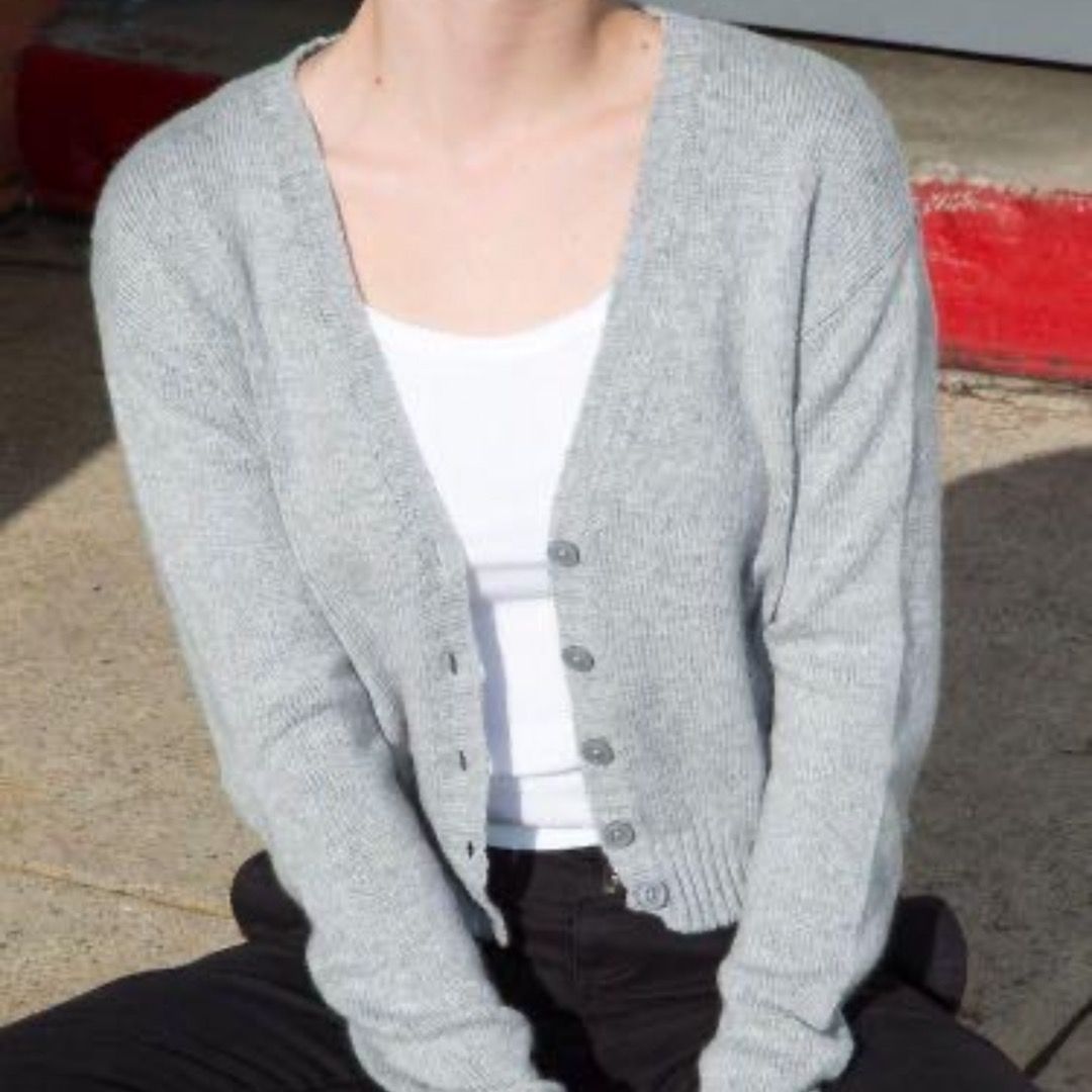 Brandy melville grey discount button up sweater