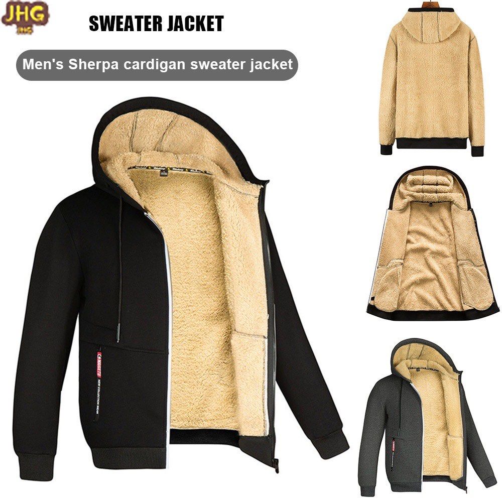 Mens hooded sweater jacket shop