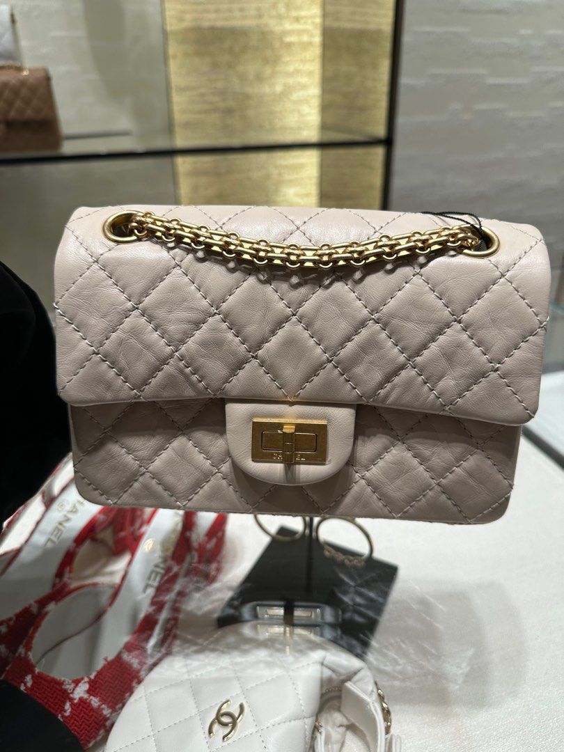 Chanel Mini Reissue 2.55 Ecru 224, Luxury, Bags & Wallets on Carousell