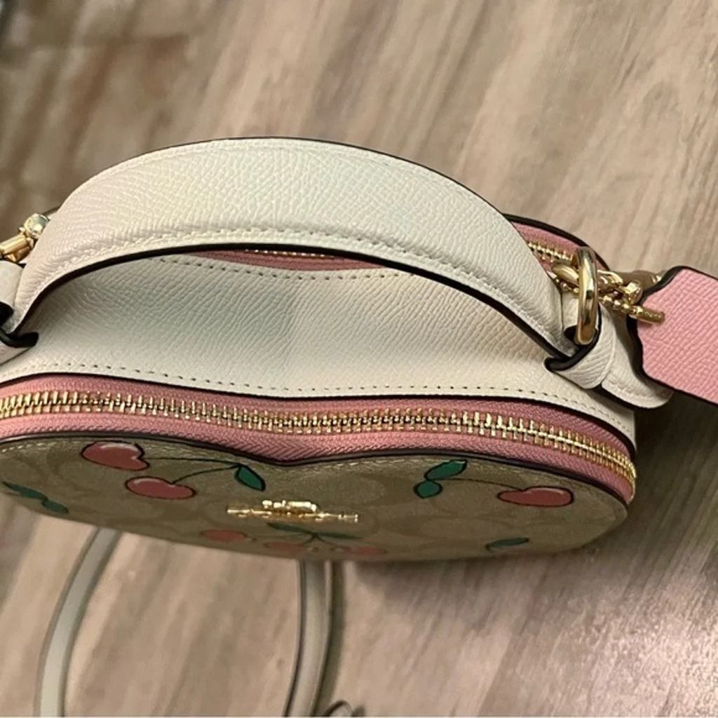 COACH Heart Crossbody In Signature Canvas With Heart Cherry Print