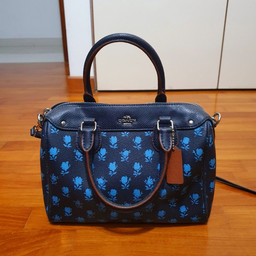 Coach Mini Bennett Bag in navy blue, Luxury, Bags & Wallets on Carousell