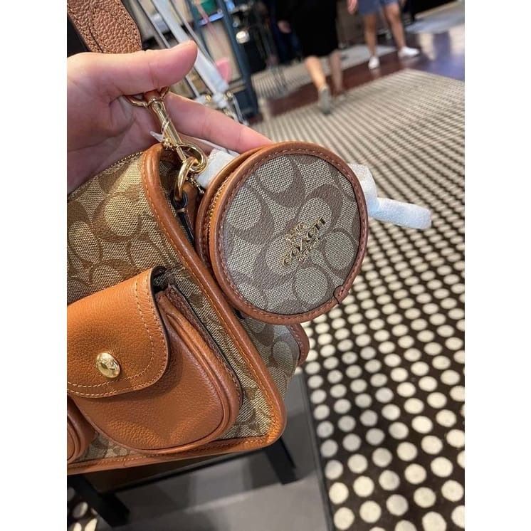 Coach Pennie Crossbody with Signature Leather Coin Case CA906, - Coach bag  Pennie - Gold Hardware, Pink Lemonade Handle/Strap