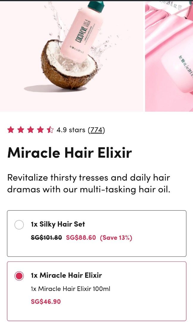 Coco & Eve Hair Elixir, Beauty & Personal Care, Hair on Carousell