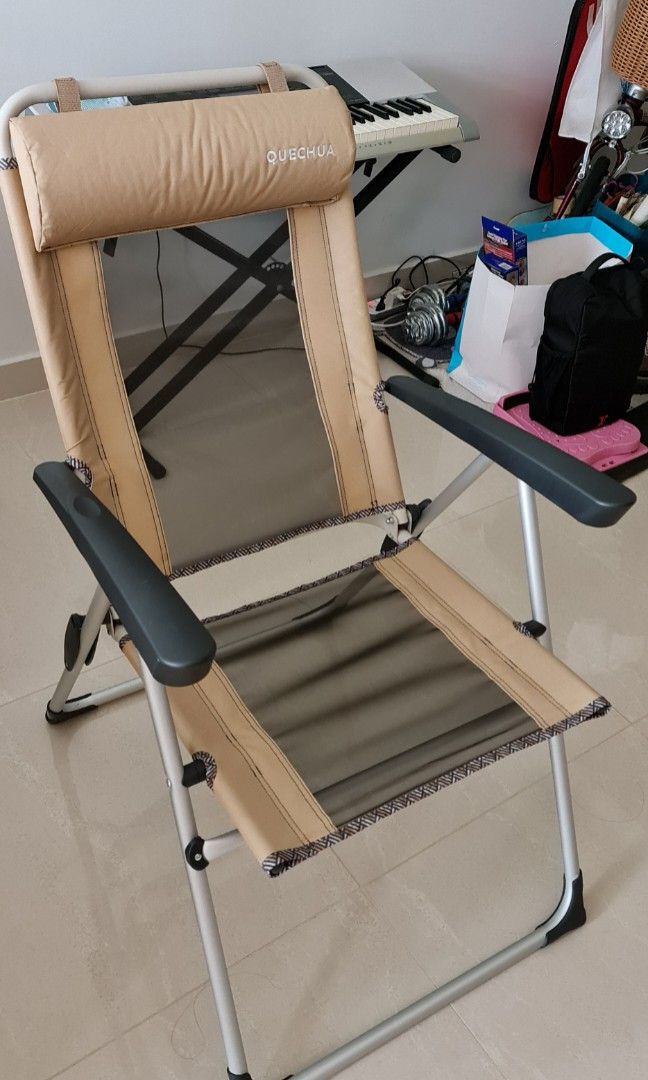 Decathlon folding reclining camping chair, Furniture & Home Living