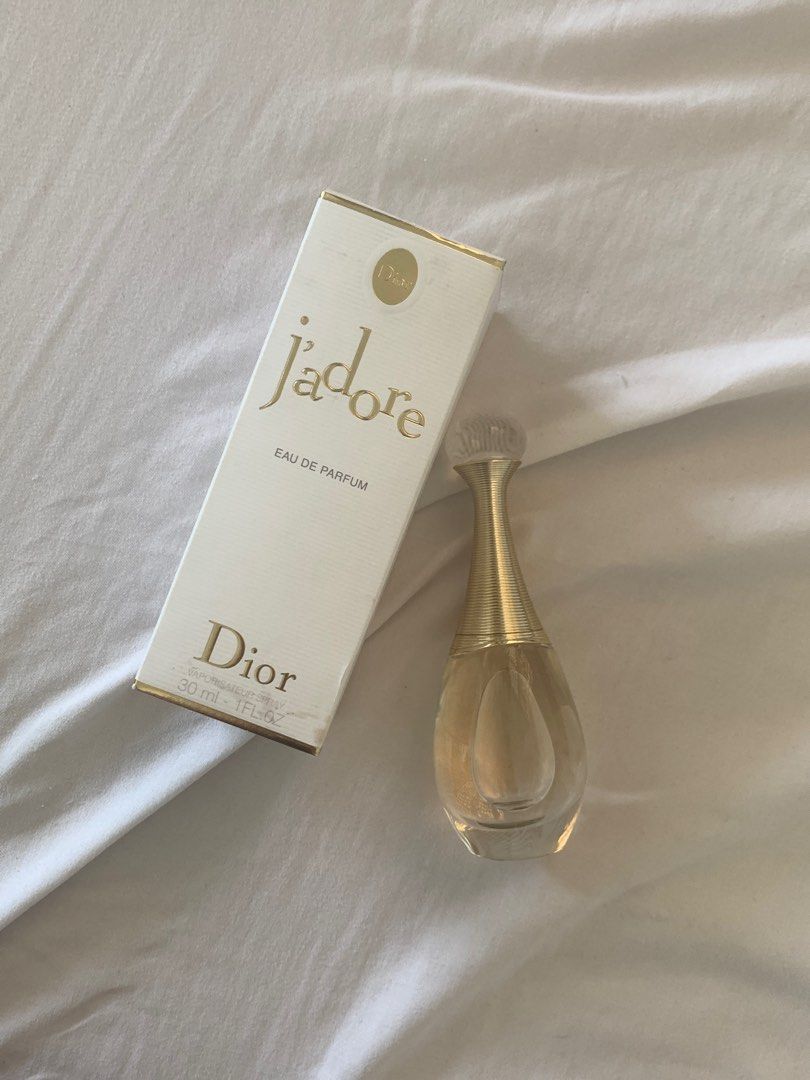 Dior J’adore Eau de Parfum - 30 mL (Category: Fragrance & Deodorants) located in Bacoor. Submitted by froufrou__ (Listing ID 1224455281, Image 1). Description: (30mL - almost brand new) Literally only sprayed once! Bought for me as a gift from the US. Not going to use it again since the scent is just not for me. - Crisp, sweet, feminine, sensual & seductive - Top note of ylang ylang from the Comoro Islands - Heart note of Damask rose - Base note 
