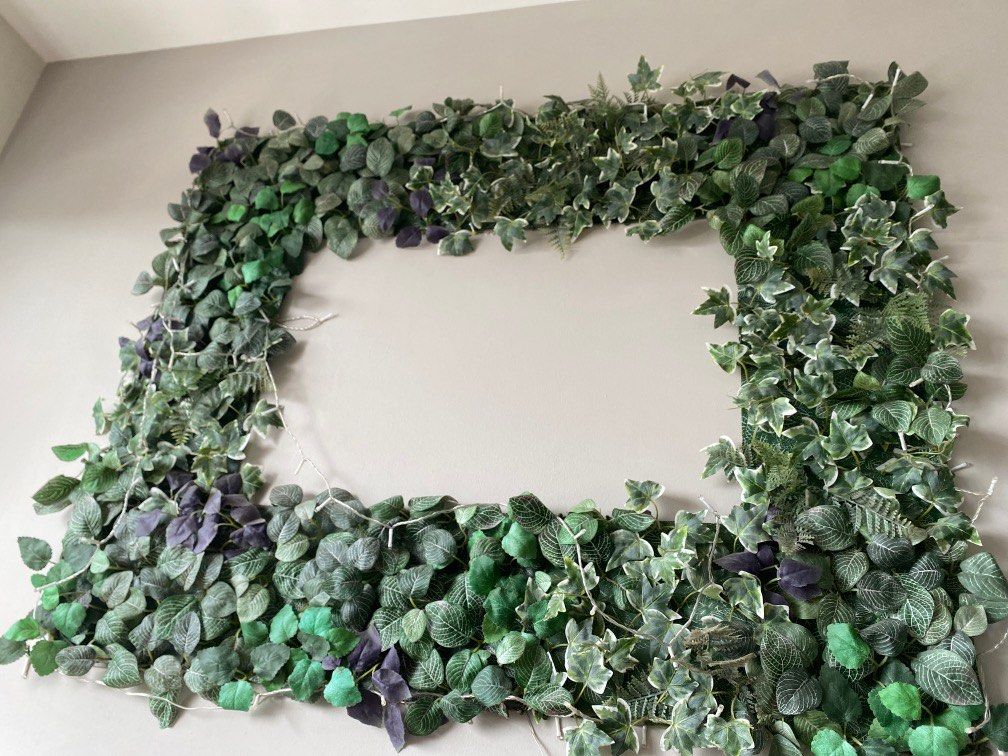 DIY fake plant wall with fairy light, Furniture & Home Living, Home
