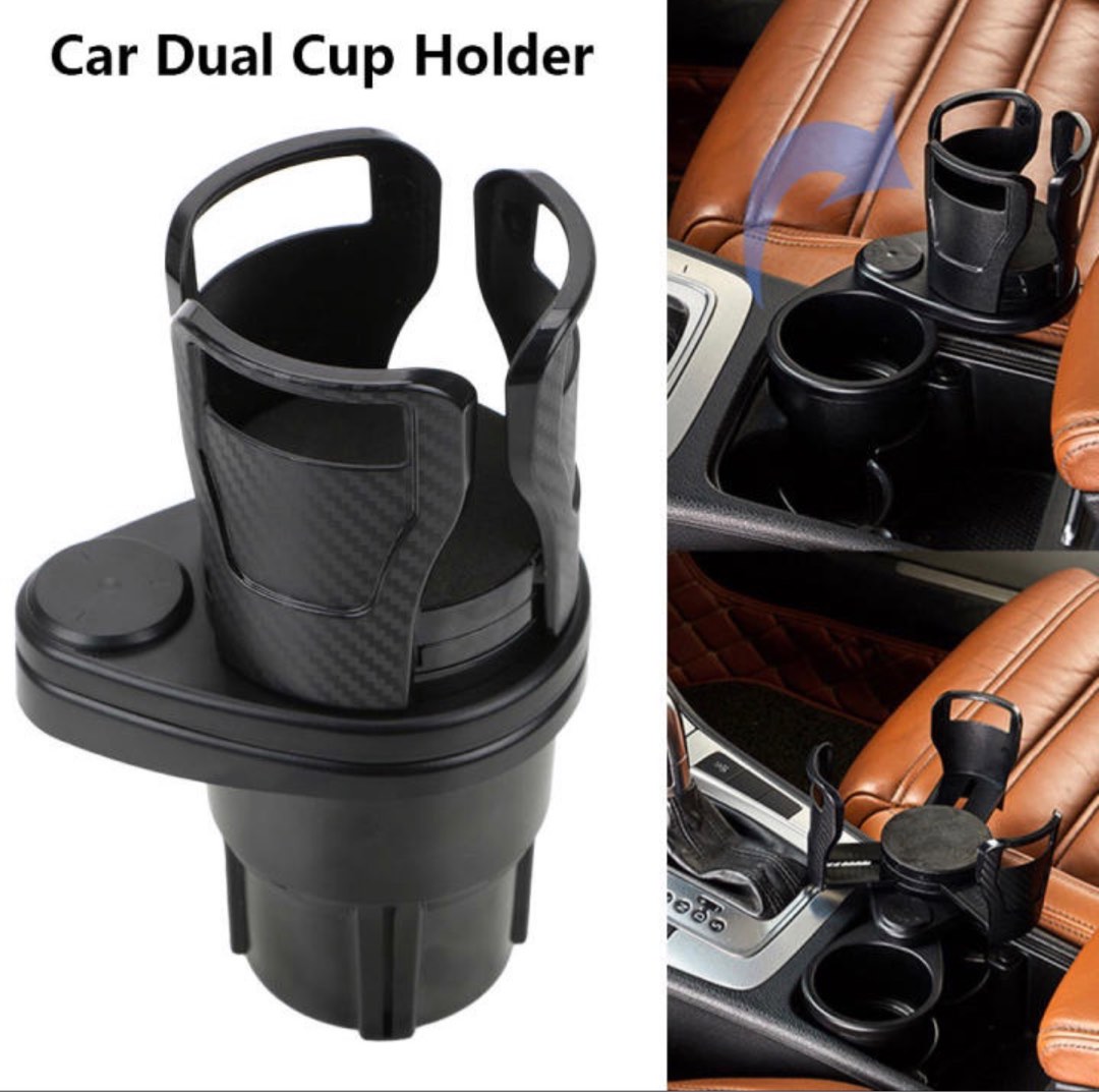 DUAL CUP Holder and Expander For Car Swivel Cup Noodle Drink Can Holder