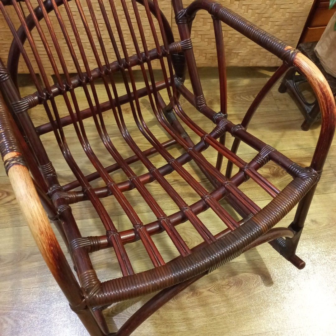 Vintage rare rattan rocking chair durable lounge chair on Carousell