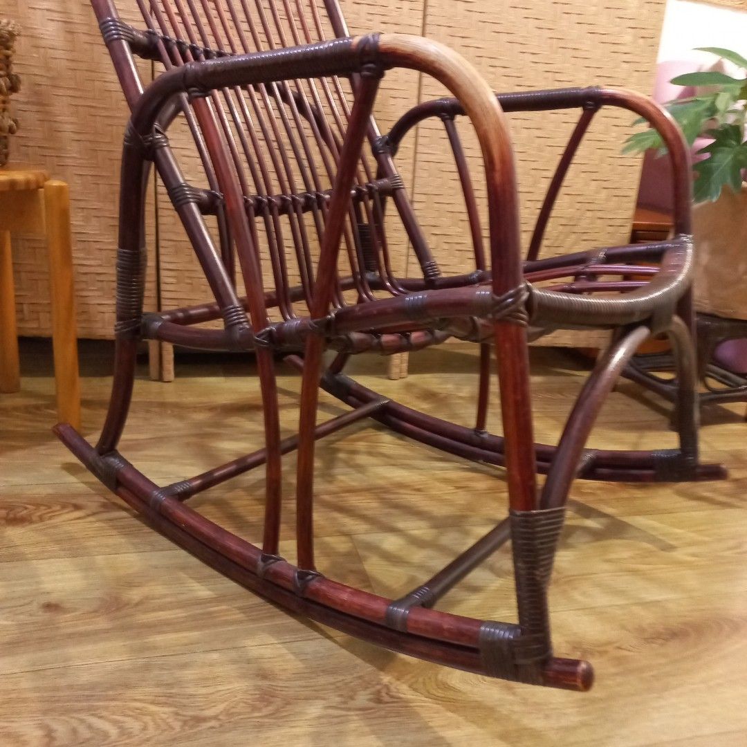 Vintage rare rattan rocking chair durable lounge chair on Carousell