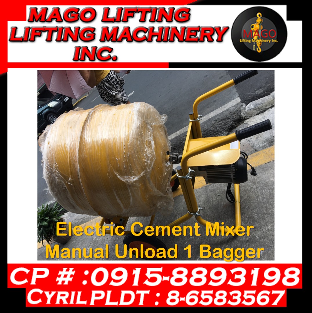 Electric Cement Mixer Manual Unload 1 Bagger, Commercial & Industrial