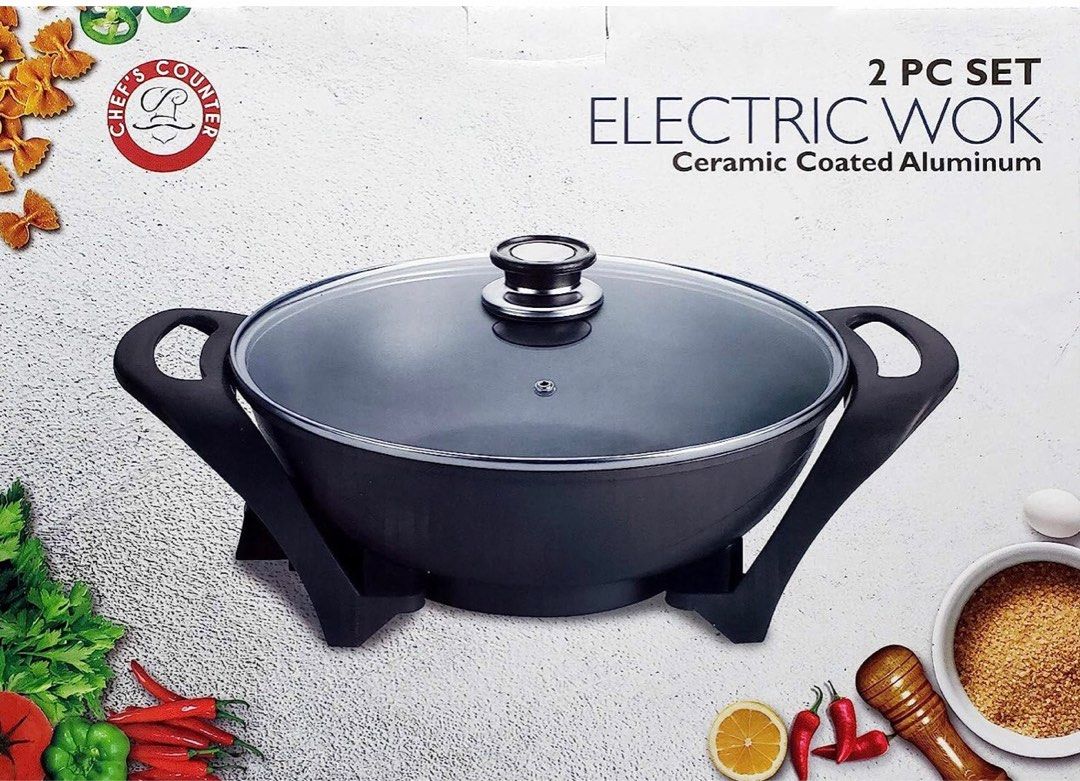 Electric wok shabu shabu nonstick adjustable temperature on Carousell