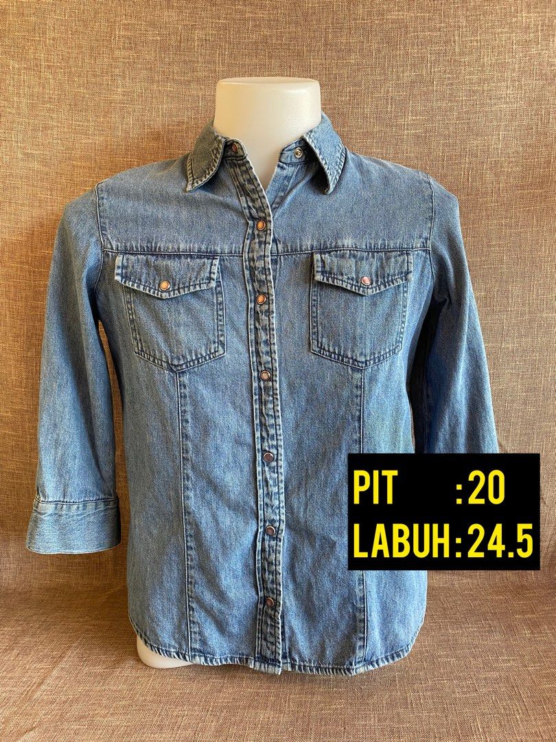 Vintage Faded Glory Denim Button Up Shirt Mens 2XL Blue Short Sleeve EUC |  eBay