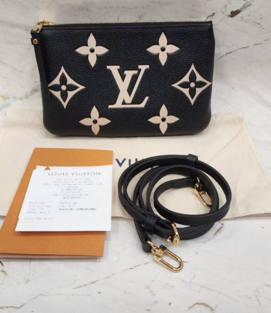 Louis Vuitton Double Zip Pochette Bicolor Monogram Empreinte Giant Black