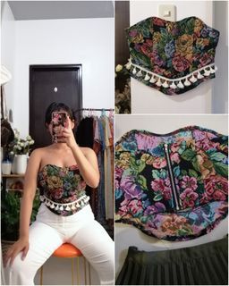 SALE❗Flroal Tapestry Corset type tube-top