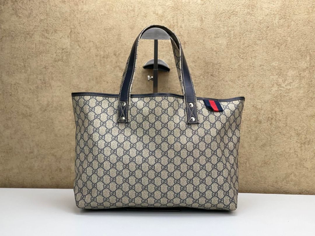 GUCCI GG Supreme Tote Bag 211134 Blue-US