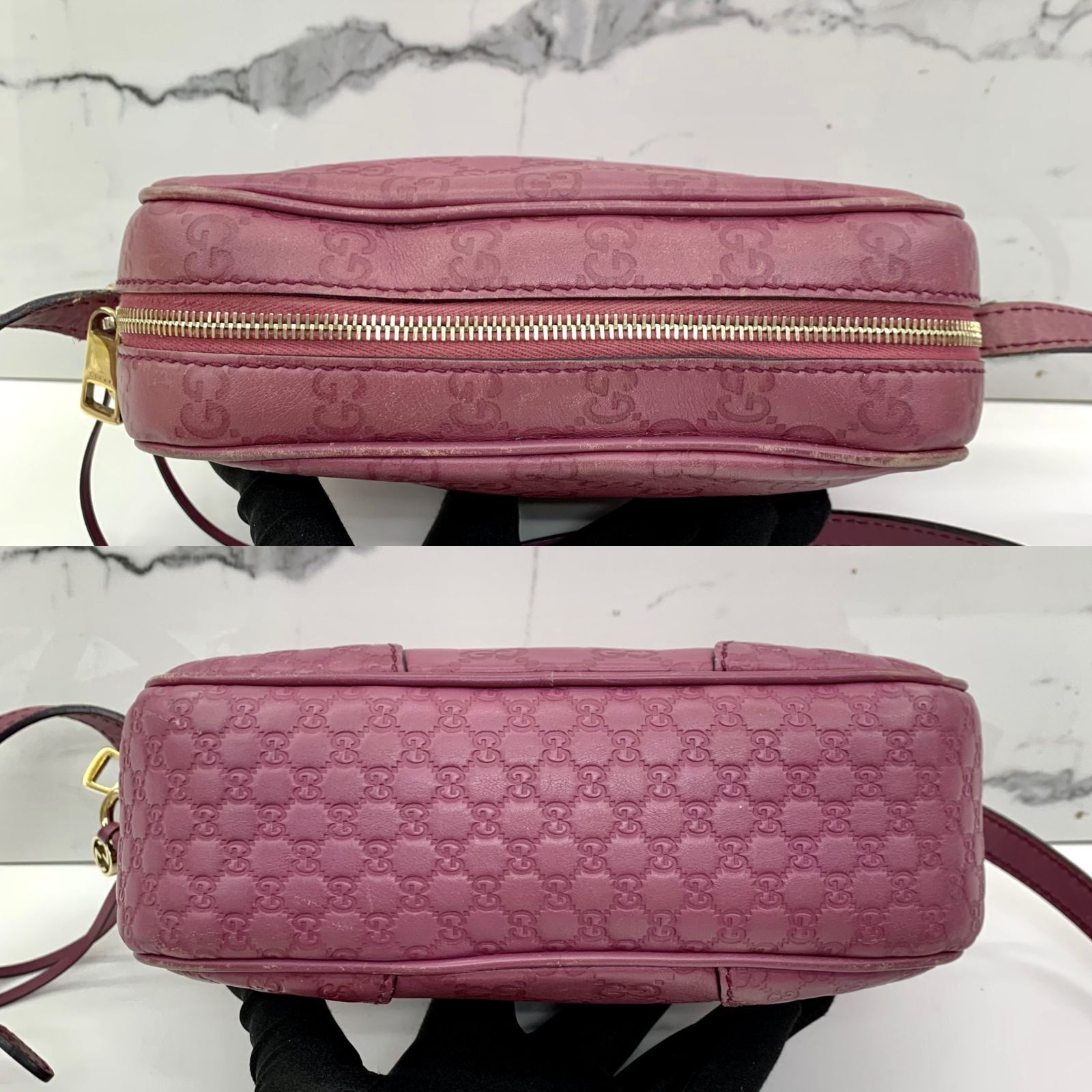GUCCI 387360 PINK LEATHER MINI MESSENGER SHOULDER BAG 237008540 AL