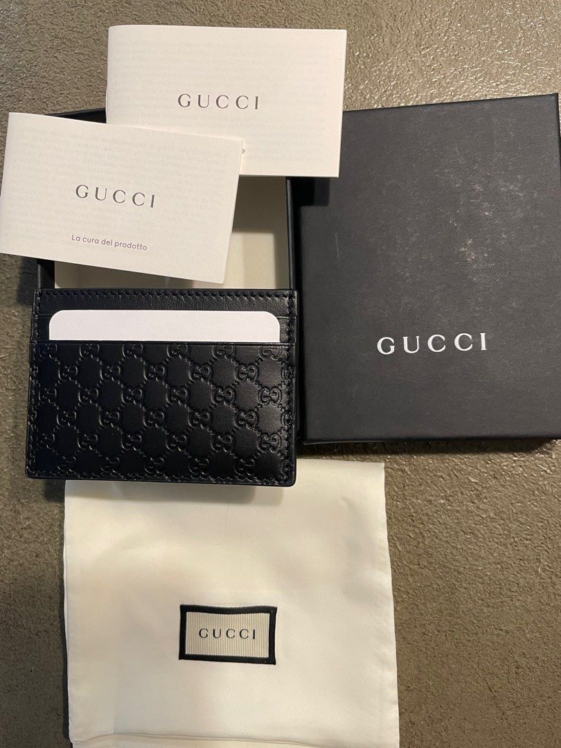 Bnib gucci card holder in navy, Men's Fashion, Watches & Accessories,  Wallets & Card Holders on Carousell