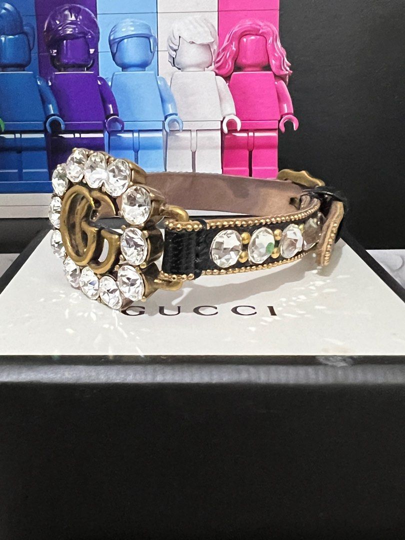 Gucci crystal double online g bracelet