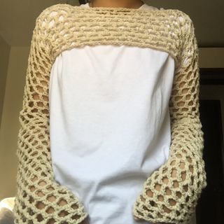 Handmade crochet shrug long sleeves / made to order, pre-order, customized longsleeve / goth grunge alt alternative punk y2k 2000s
