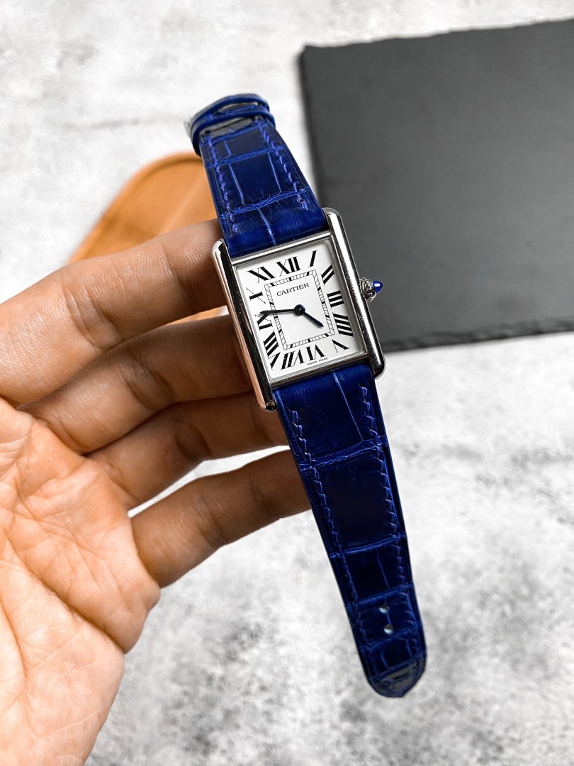 Cartier tank solo blue strap shop