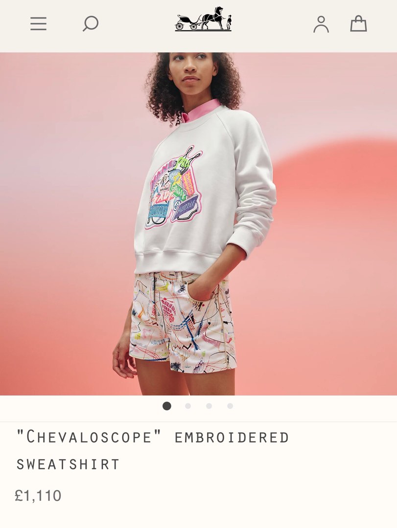Hermes 2023春夏最新衞衣 Chevaloscope Embroidered sweatshirt, 名牌, 服裝 - Carousell