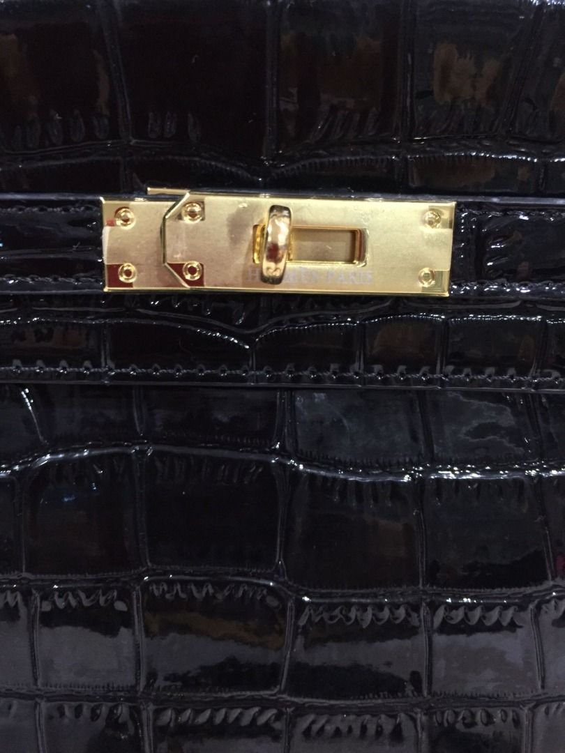 AUTHENTIC Hermes Kelly 35 Crocodile Black GHW Nego, Barang Mewah, Tas &  Dompet di Carousell