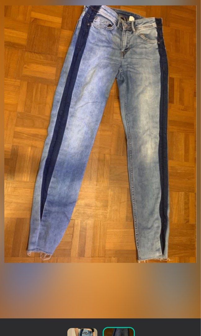 H&m side stripe jeans top