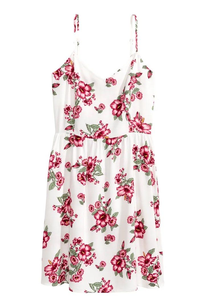SALE H M Floral Cami Dress White and Red