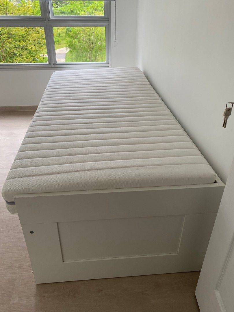 Ikea Asvang Foam Mattress (Super Single), Furniture & Home Living, Furniture, Bed Frames