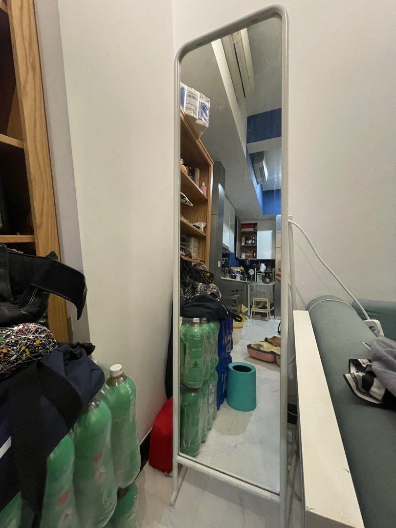 IKEA KNAPPER Standing mirror, white, 48x160 cm, Furniture & Home Living