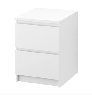 IKEA MALM 抽屜櫃/2抽, 白色