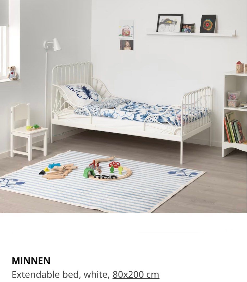 Ikea Minnen extendable bed with free slated base Furniture Home