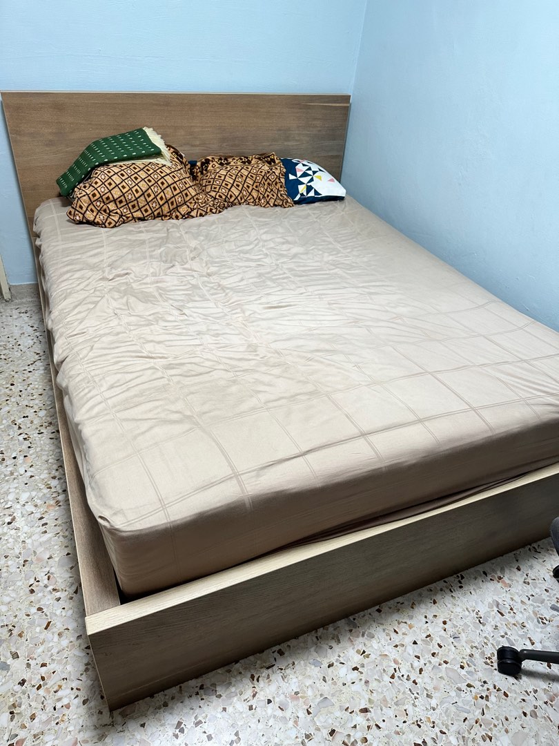 Ikea queen size Bedframe and mattress, Furniture & Home Living, Furniture, Bed Frames