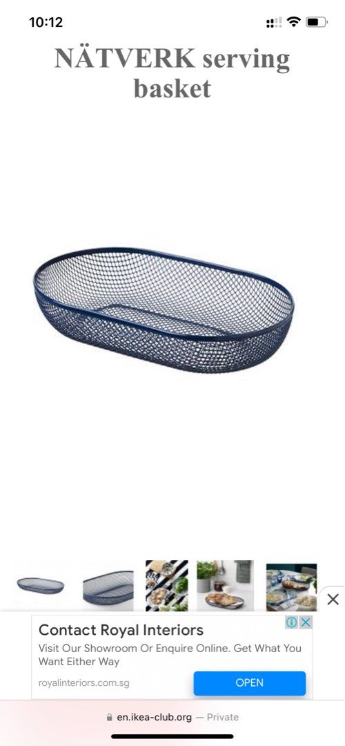 IKEA Serving Basket, Furniture & Home Living, Kitchenware & Tableware