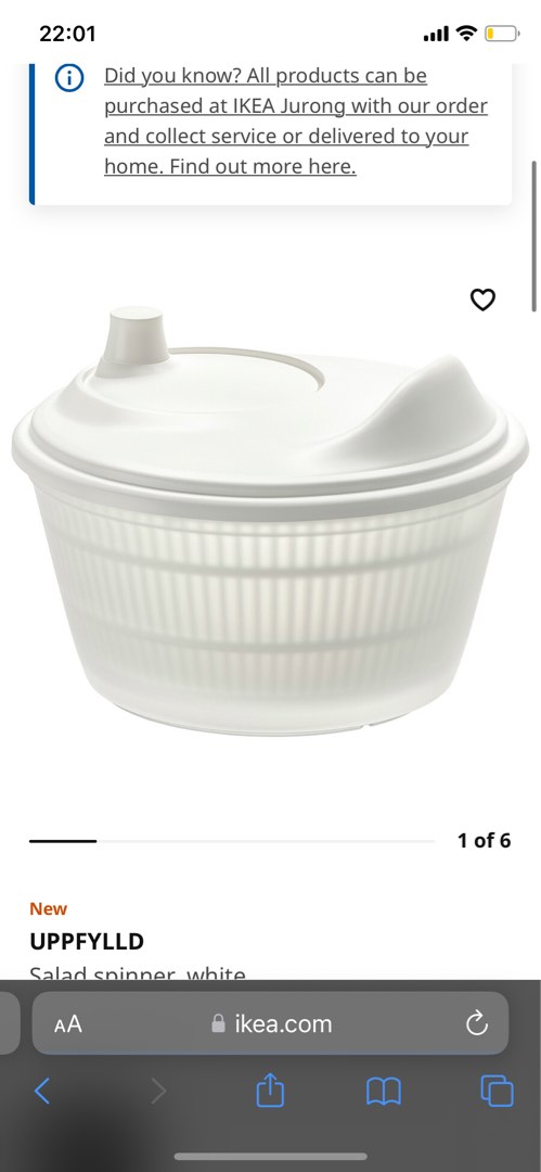 UPPFYLLD Salad spinner, white - IKEA