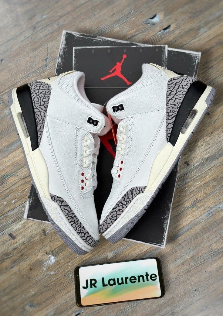 cement 3 jordans white