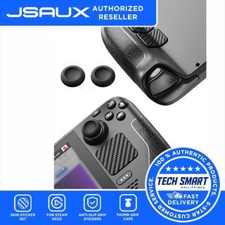 JSAUX Skin Stickers Set Compatible for Steam Deck, Anti-Slip Grip Stickers, Touchpad Protector, Steam Deck Thumb Grip Caps, Touch Front & Back Protector Set for Steam Deck