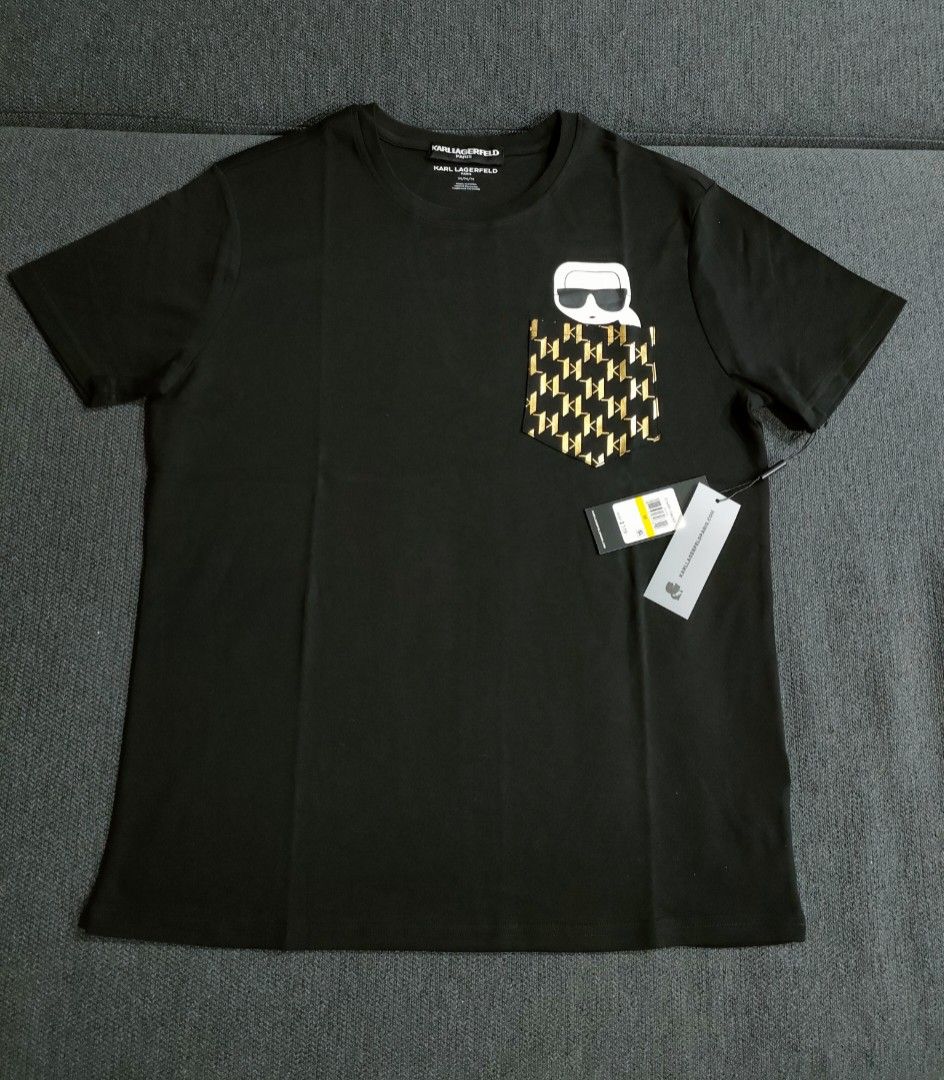 Men's IKONIK KARL MONOGRAM POCKET T-SHIRT by KARL LAGERFELD