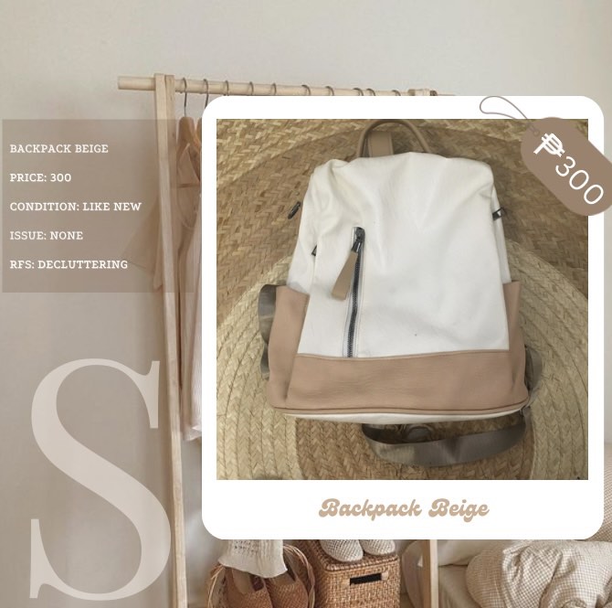 Korean Beige Backpack on Carousell
