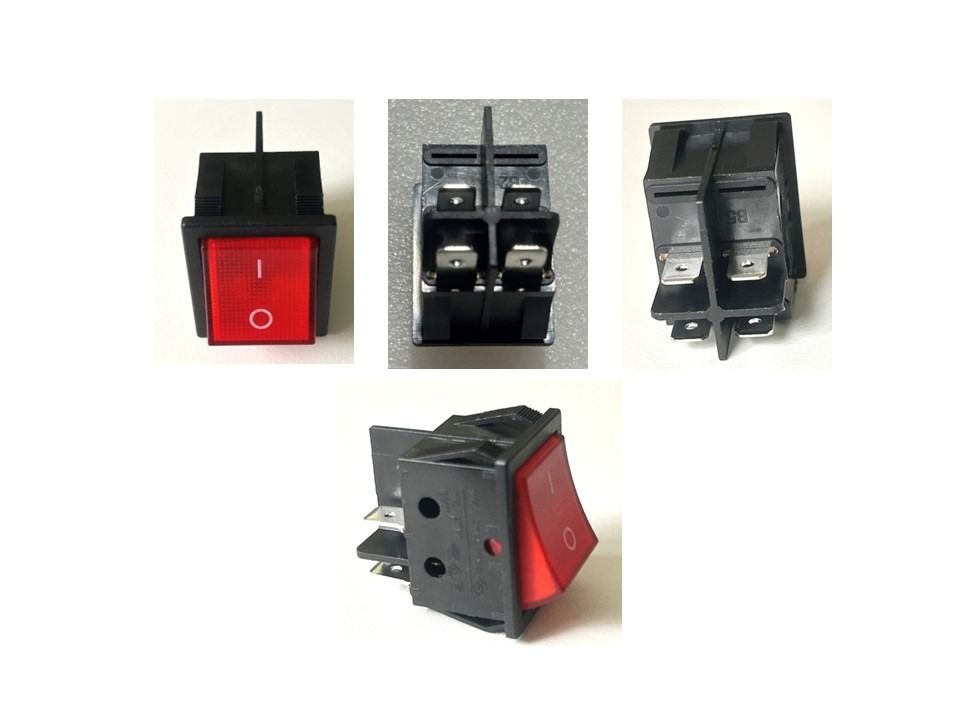 LECI RS606 Rocker Switch - 16A250V 2-Position 4-Pin With Red Illumination | T105/55 Rated